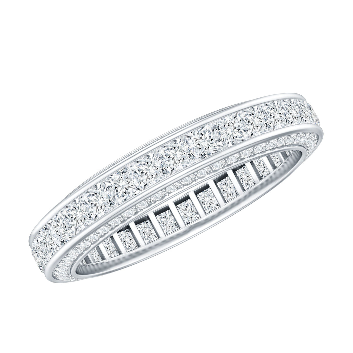 Princess Cut Zircon Full Eternity Band Ring