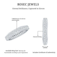 Princess Cut Zircon Full Eternity Band Ring