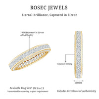 Princess Cut Zircon Full Eternity Band Ring