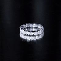 Claw Set Cubic Zirconia Heart Eternity Wedding Band Ring