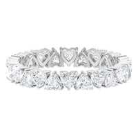 Claw Set Cubic Zirconia Heart Eternity Wedding Band Ring