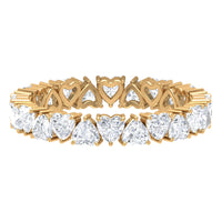 Claw Set Cubic Zirconia Heart Eternity Wedding Band Ring