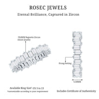 Baguette Cut Cubic Zirconia Uneven Eternity Band Ring