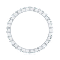 Baguette Cut Cubic Zirconia Uneven Eternity Band Ring