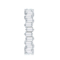 Baguette Cut Cubic Zirconia Uneven Eternity Band Ring