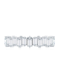 Baguette Cut Cubic Zirconia Uneven Eternity Band Ring