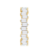 Baguette Cut Cubic Zirconia Uneven Eternity Band Ring