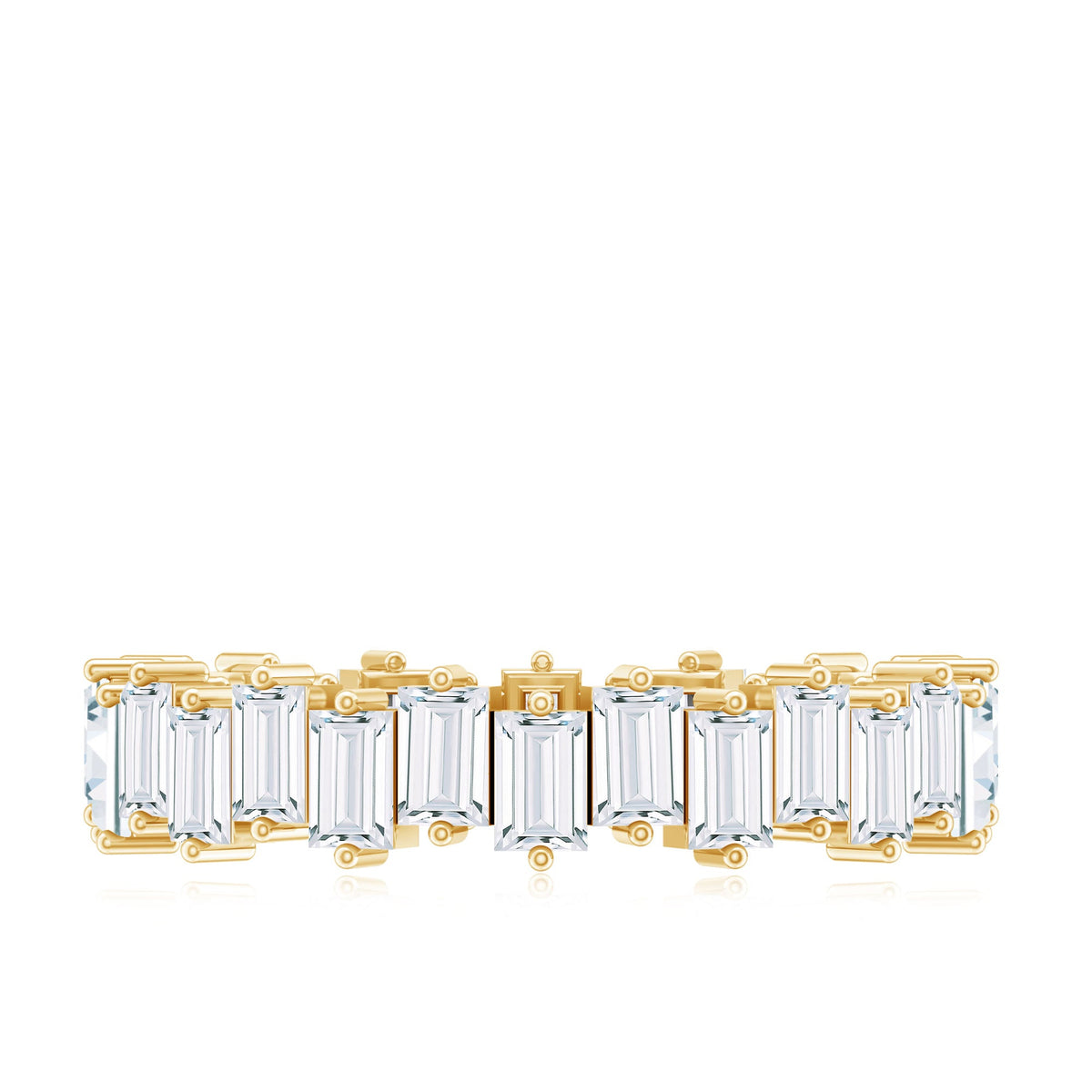 Baguette Cut Cubic Zirconia Uneven Eternity Band Ring
