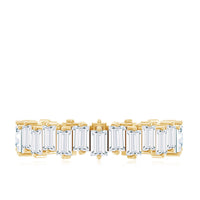 Baguette Cut Cubic Zirconia Uneven Eternity Band Ring