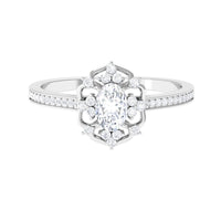 1.25 CT Vintage Inspired Zircon Flower Engagement Ring