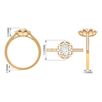 1.25 CT Vintage Inspired Zircon Flower Engagement Ring