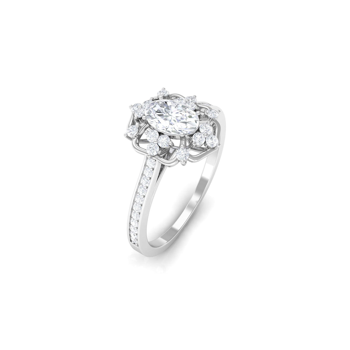 1.25 CT Vintage Inspired Zircon Flower Engagement Ring