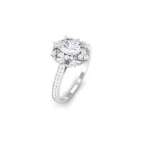 1.25 CT Vintage Inspired Zircon Flower Engagement Ring