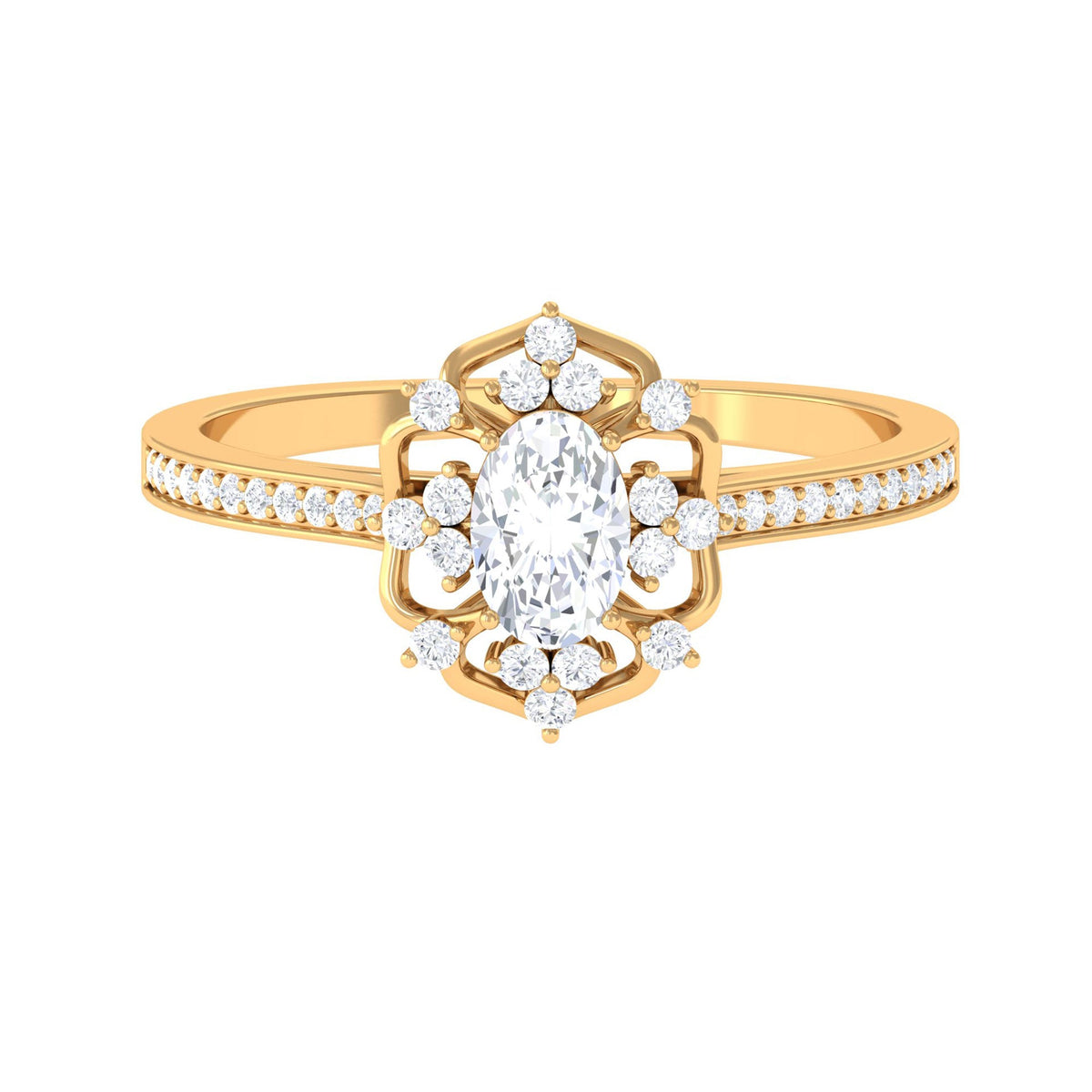 1.25 CT Vintage Inspired Zircon Flower Engagement Ring