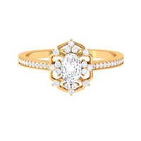 1.25 CT Vintage Inspired Zircon Flower Engagement Ring