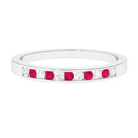 Minimal Ruby Diamond Ring in Channel Set