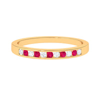 Minimal Ruby Diamond Ring in Channel Set