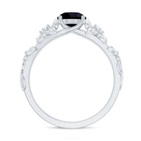 Nature Inspired Black Onyx and Diamond Engagement Ring