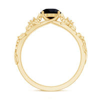 Nature Inspired Black Onyx and Diamond Engagement Ring