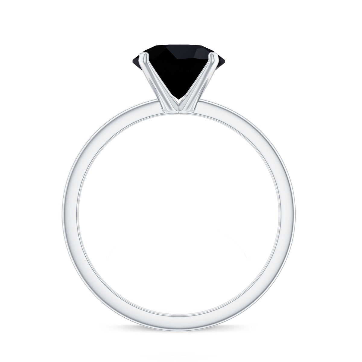 Certified Real 2.5 Carat Black Spinel Solitaire Engagement Ring