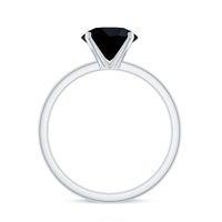 Certified Real 2.5 Carat Black Spinel Solitaire Engagement Ring