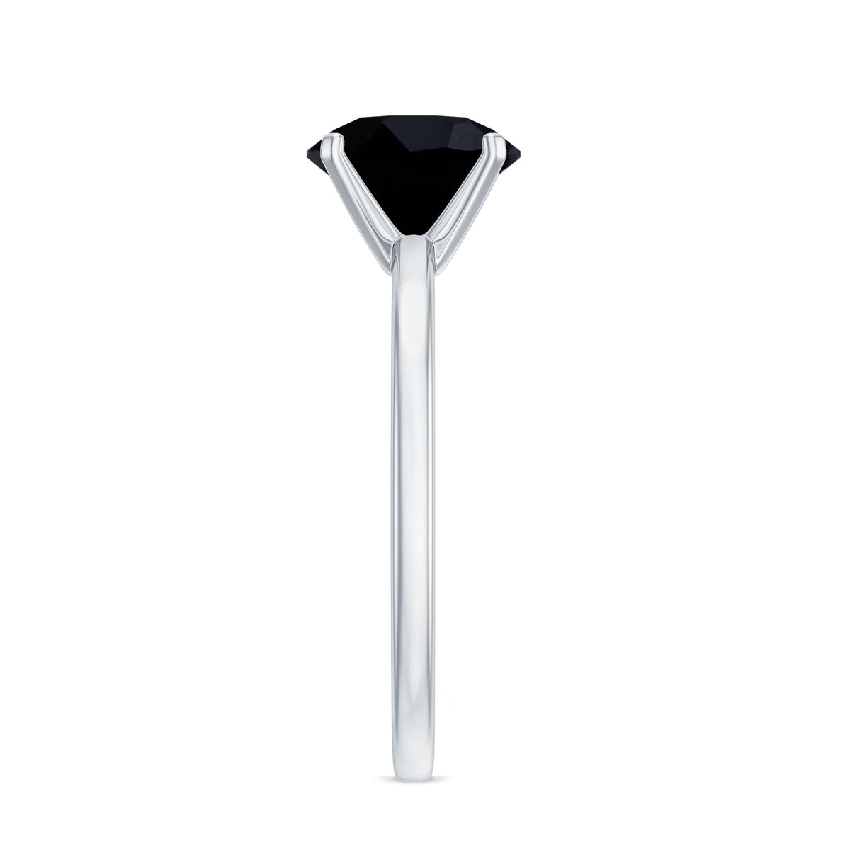 Certified Real 2.5 Carat Black Spinel Solitaire Engagement Ring