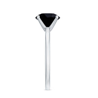 Certified Real 2.5 Carat Black Spinel Solitaire Engagement Ring