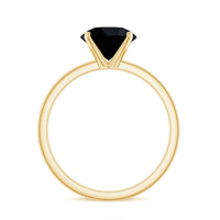 Certified Real 2.5 Carat Black Spinel Solitaire Engagement Ring