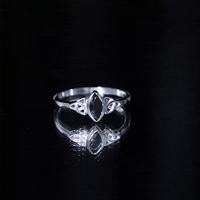 Certified 0.8 Carat Lab Grown Black Diamond Marquise Promise Ring with Celtic Knot