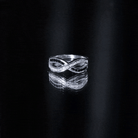 Certified Lab Grown Black and White Diamond Infinity Promise Band
