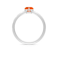 Rosec Jewels 1/2 carat fire opal heart engagement ring with sparkling diamonds, featuring a silver band and intricate design.