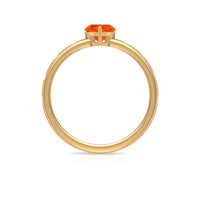Rosec Jewels 1/2 carat fire opal heart engagement ring with diamond accents, showcasing a sparkling gemstone and elegant band.
