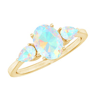 Natural Ethiopian Opal 3 Stone Engagement Ring With Certificate