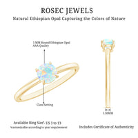 Certified Real Ethiopian Opal October Birthstone Ring