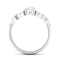 Classic Round Zirconia Engagement Ring with Side Stones