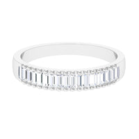 Baguette Cut CZ Diamond Half Eternity Ring in Channel Setting