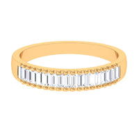 Baguette Cut CZ Diamond Half Eternity Ring in Channel Setting