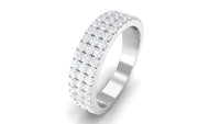 1.50 CT Certified Zircon Semi Eternity Ring in Pave Setting