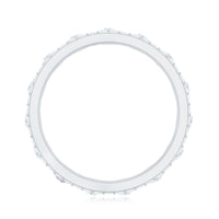 Round Cut Certified Moissanite Crown Wedding Band for Women