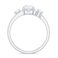 Certified Cubic Zirconia Three Stone Double Band Ring