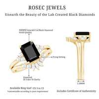 Created Black Diamond Engagement Ring Set with Diamond