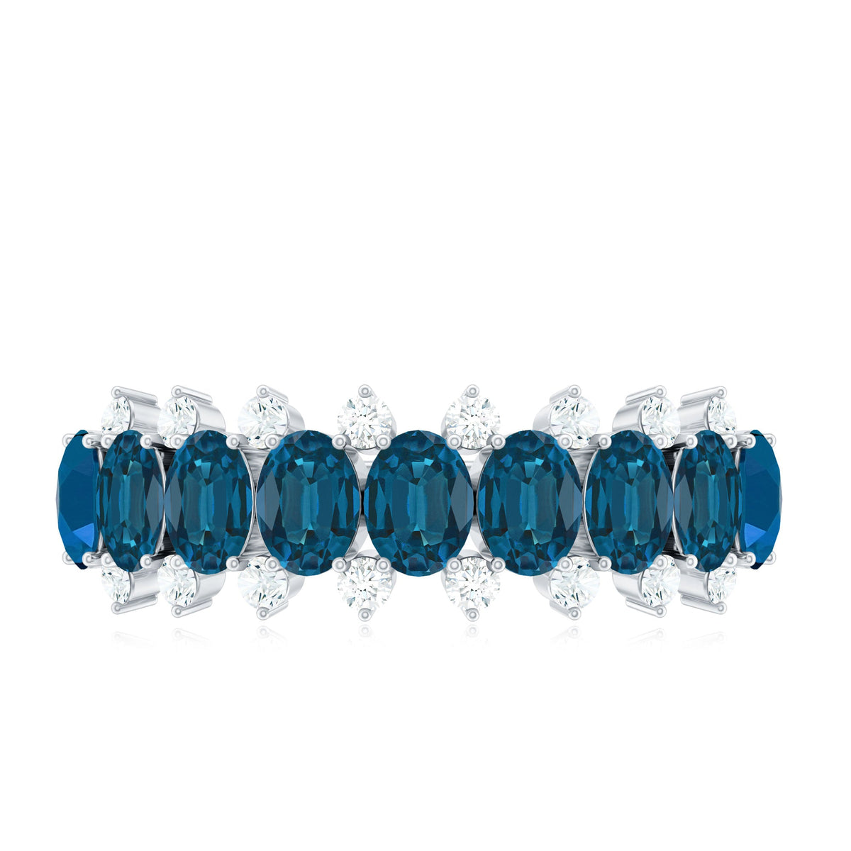 London Blue Topaz Half Eternity Band with Certificate