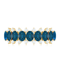 London Blue Topaz Half Eternity Band with Certificate