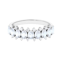 Rosec Jewels 2.5 CT moonstone and diamond semi-eternity ring showcasing a row of moonstones and sparkling diamonds in a elegant band.