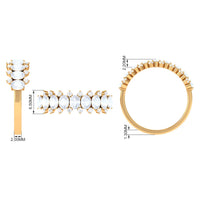 2.5 carat moonstone and diamond semi-eternity ring by Rosec Jewels, showcasing a delicate band with shimmering gemstones.
