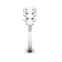 Rosec Jewels 2.5 CT moonstone and diamond semi eternity ring with alternating gemstones on a sleek band.