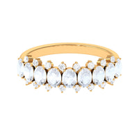 Rosec Jewels 2.5 CT moonstone and diamond semi-eternity ring with alternating gemstones and intricate band design.