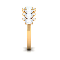 Rosec Jewels 2.5 CT moonstone and diamond semi eternity ring with alternating gemstones and a sleek band design.
