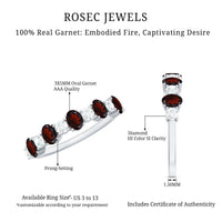 Certified Real Garnet Diamond Half Eternity Ring for Anniversary