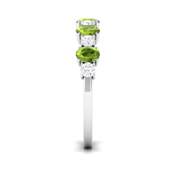 1.50 CT Alternate Peridot and Diamond Half Eternity Ring